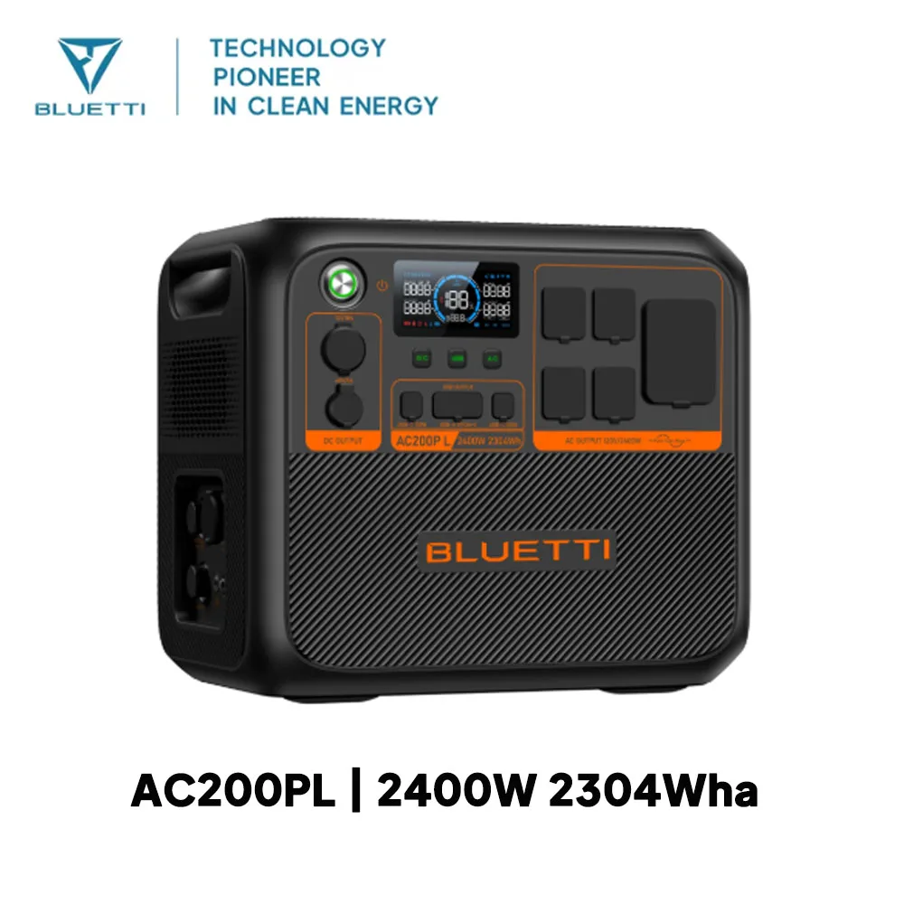 BLUETTI AC200PL Portable Power Station | 2400W 2304Wh Compact Lightweight Emergency Generator with Multiple Ports for Outdoor view 2