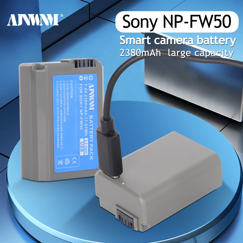 

NP-FW50 NP FW50 Battery with Type-C Charging Input for Sony Alpha a6500 a6300 a6000 a5000 a3000 NEX-3 A7 A7M2 A7R 7SM2 7M2