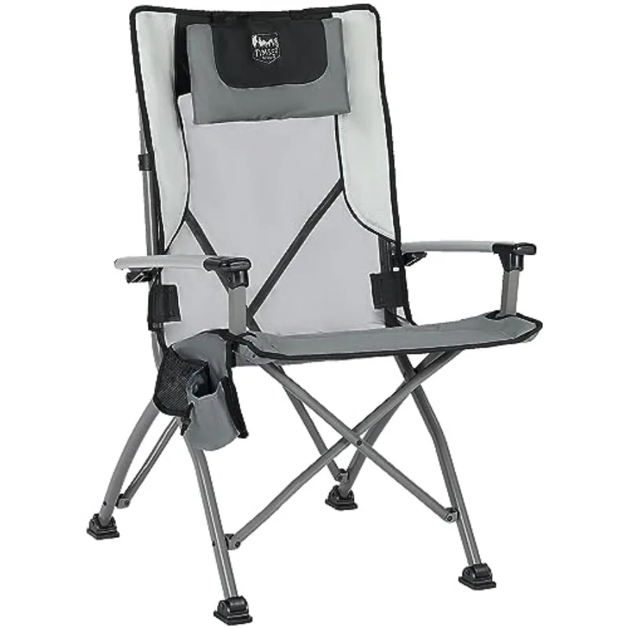 

Folding Camping Chair for Adults Aluminum Collapsible High Back Chairs with Organizer Cup Holder and Removable Headrest Heavy D