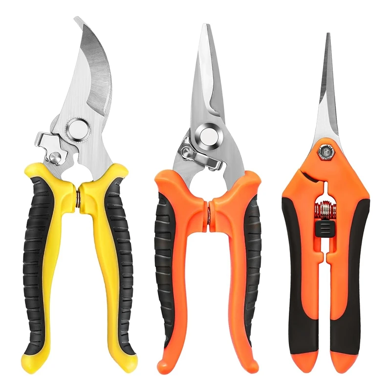 3 Pack Garden Pruning Shears, Stainless Steel Garden Shears, Gardening Shears, Gardening Scissors, Garden Scissors Durable