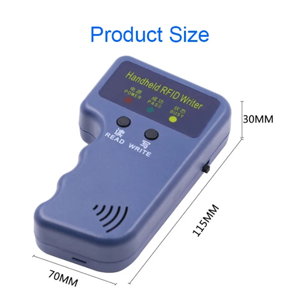 Handheld 125KHz Read EM4100 TK4100 RFID Copier Writer Duplicator Programmer Reader EM4305 T5577 Rewritable ID Keyfobs Tags cards