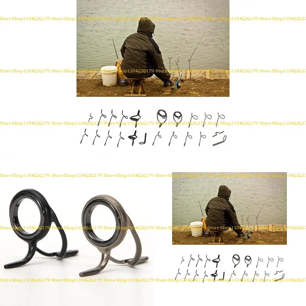 

A1A2 High Quality Stainless Steel Fly Rod Guide Set Fishing Rod Guides Tips Parts Durable DIY Eye Rings Fishing Accessories