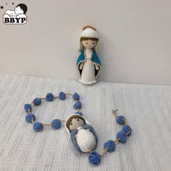 Crochet Christening Baptism SantaTeresinha engagement Communion birthday Bridal Rosary Our Lady of Gudalupe Home Deco