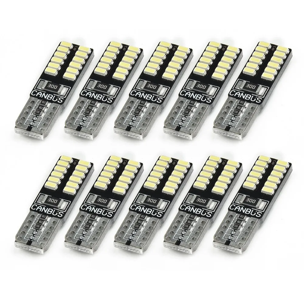 

10pcs Car License Plate Lights 194 3014 24SMD Lamps 6500K Canbus Error Free LED Reading Light High Quality