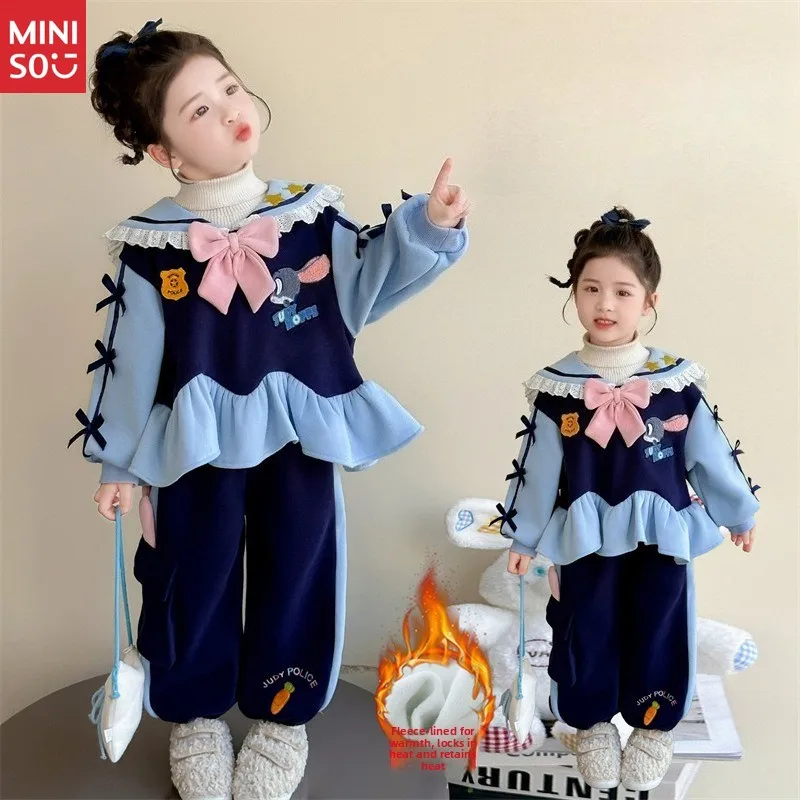 

Disney Girls' Plush Fleece Hoodie Set 2025, 2-Piece Warm Tracksuit, Winter Loungewear Pajamas