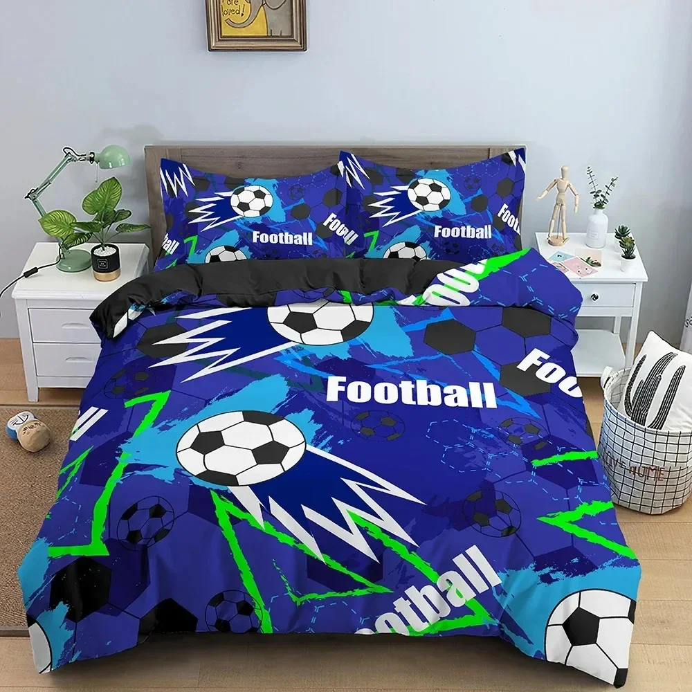 

3D Football Print Duvet Cover Queen King Size Soccer Sport Bedding Set For Boy Kids Gifts Ball Game Theme Quilt Cover Pillowcase