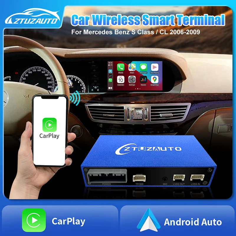 CarPlay wireless per Mercedes Benz Classe S / CL W221 2006-2012, con Android Auto Mirror Link AirPlay Car Play Funzioni