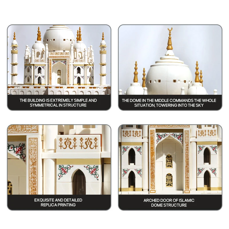 2024 City Mini Bricks Taj Mahal World Famous Architecture Micro Model India Building Blocks Creative Sets Kids Toys Adults Gift