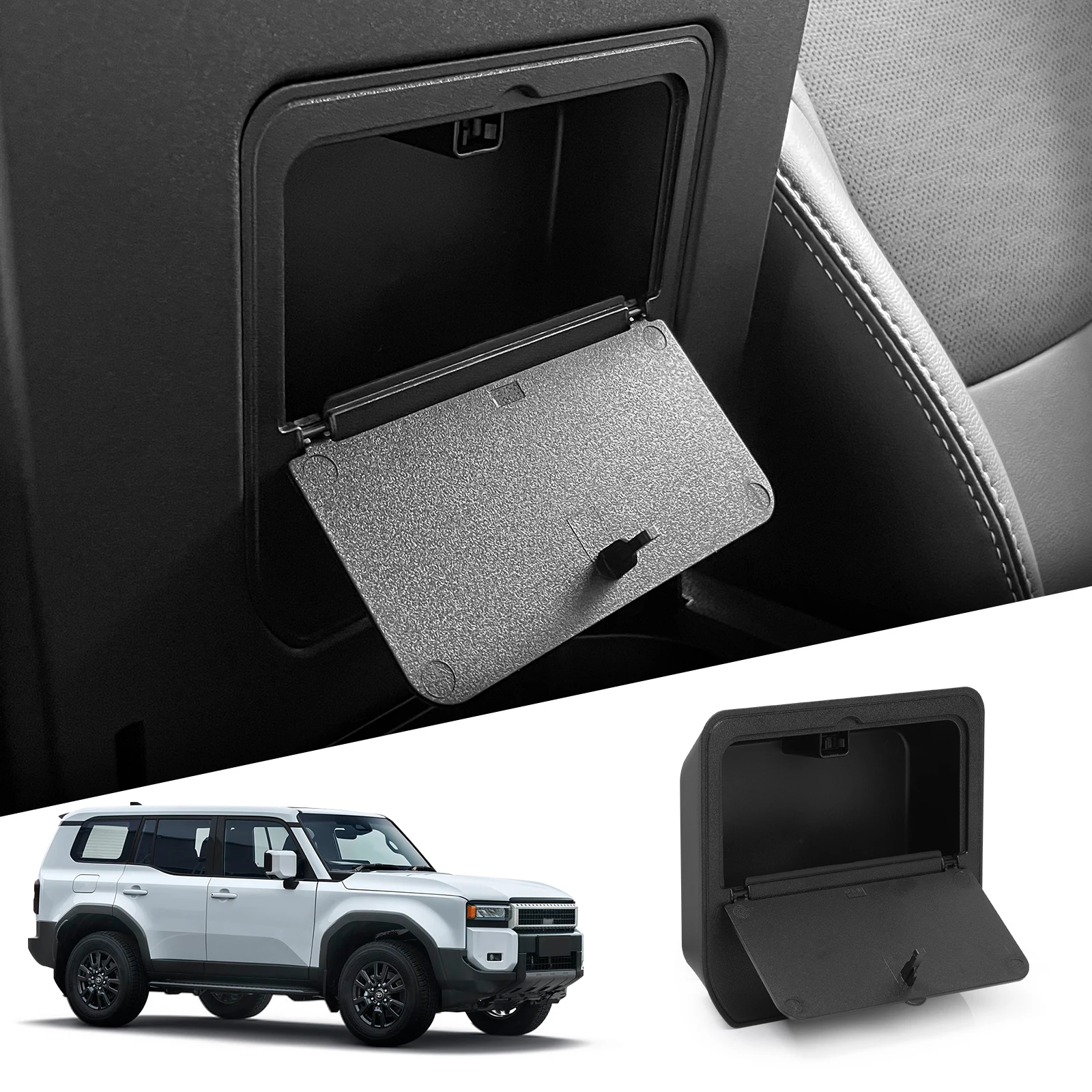 

ZUNDUO для Toyota Land Cruiser Prado 250 2024 2025 LC250 J250, ящик для хранения в подлокотнике, аксессуары для скрытого лотка, черный