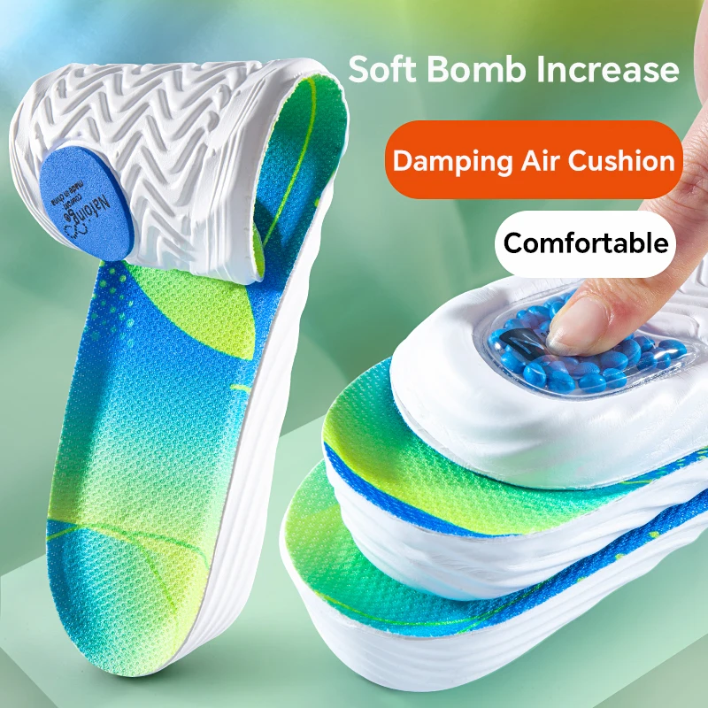 ارتفاع غير مرئي زيادة النعال للنساء الرجال مريحة كعب رفع الأحذية وحيد وسادة انتعاش امتصاص الصدمات قدم الرعاية وسادة