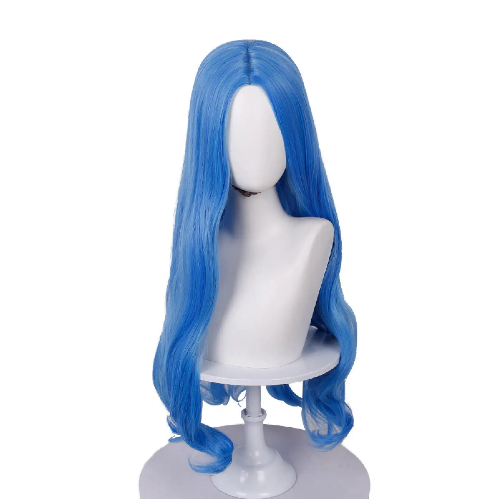Blue Chloe Charming Cosplay Wig Movie Women Blue Long Wavy Wig Middle Part Heat Resistant Synthetic Hair for Halloween Party