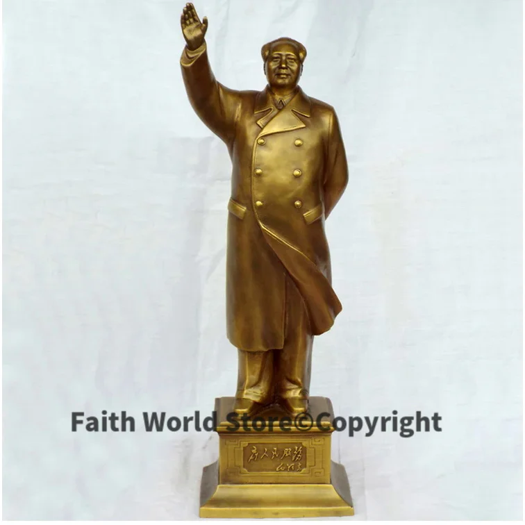 42CM large--2019home OFFICE TOP Decor -CHINA Mao Zedong GREAT Chairman Mao ART statue sculpture Decoration brass statue