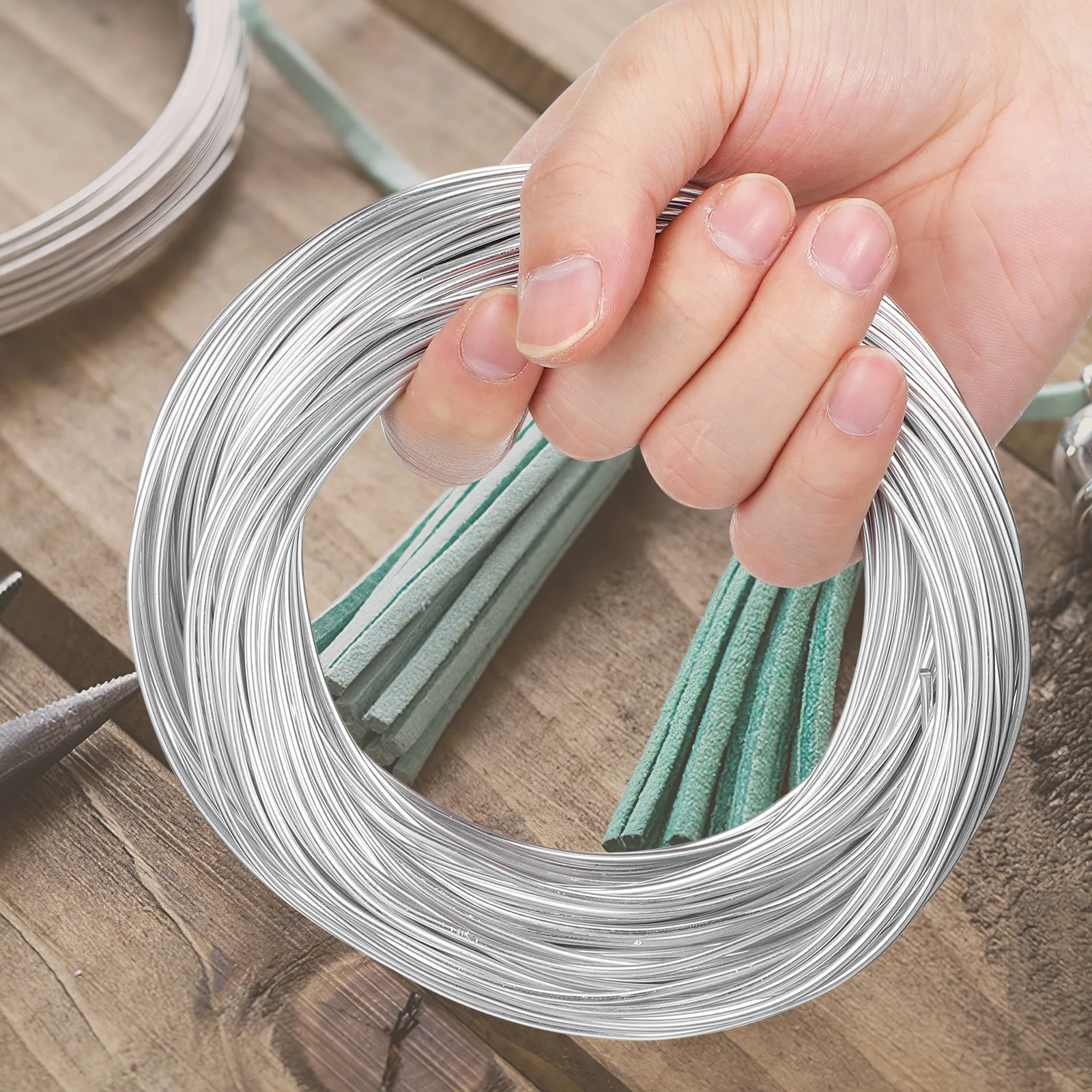 

2 Rolls Flexible Aluminum For Beading Jewelry Making Bonsai Wreath ing Floral Diy Thick Bendable Metal Artistic
