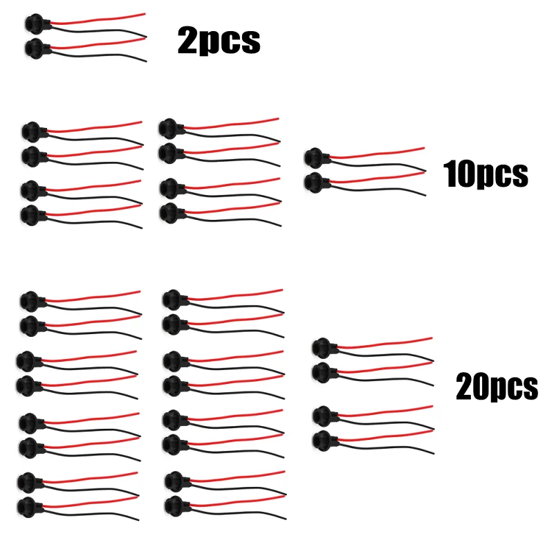 Car T10 Lamp Holder Rubber Light Bulb Socket Connector Holder Extension LED Lamp Bulb Base Holder Wire Adapter for T10 W5W 147