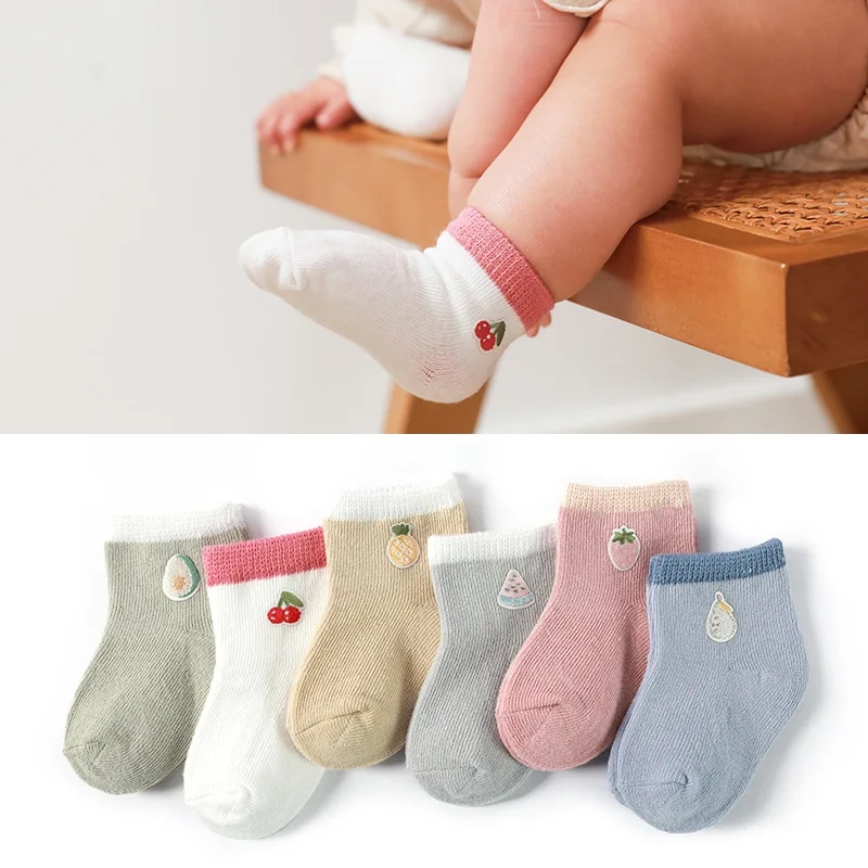 Calcetines cálidos Multicolor para bebé, medias suaves transpirables para Primavera, 0 a 3 años, hogar, 2023