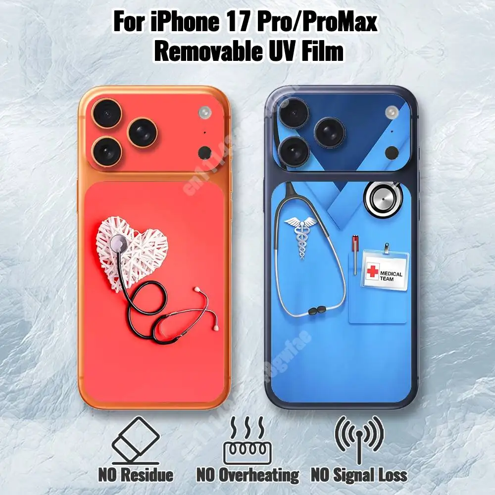 Doctor Nurse Medical Student Removable UV Film for iPhone 17 Pro 17 ProMax HD Back Sticker
