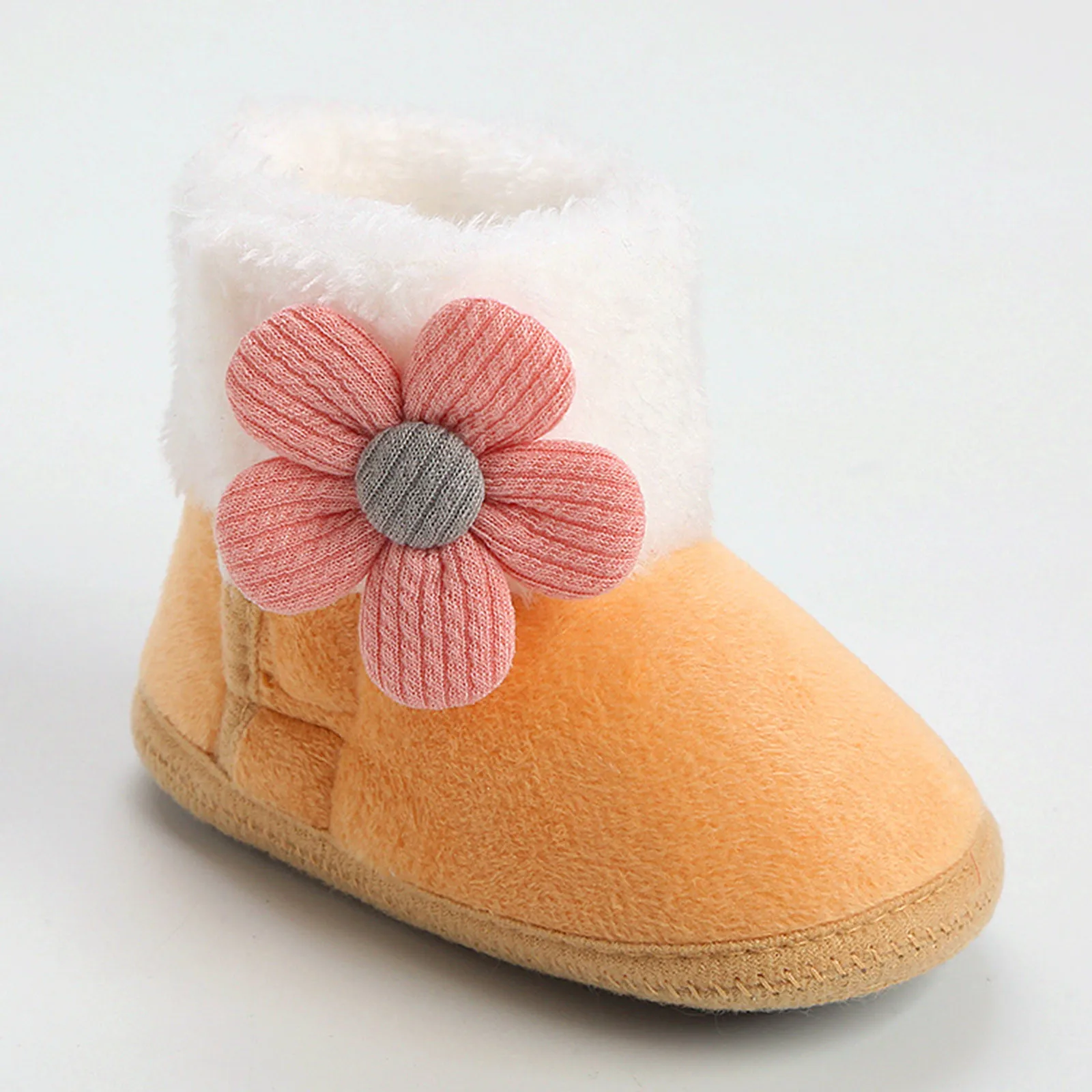 Bottes de neige à pompons solides pour bébés filles et garçons, chaussons souples pour nouveau-nés, chaussures Wskins pour tout-petits, jolies chaussures confortables, nouveau