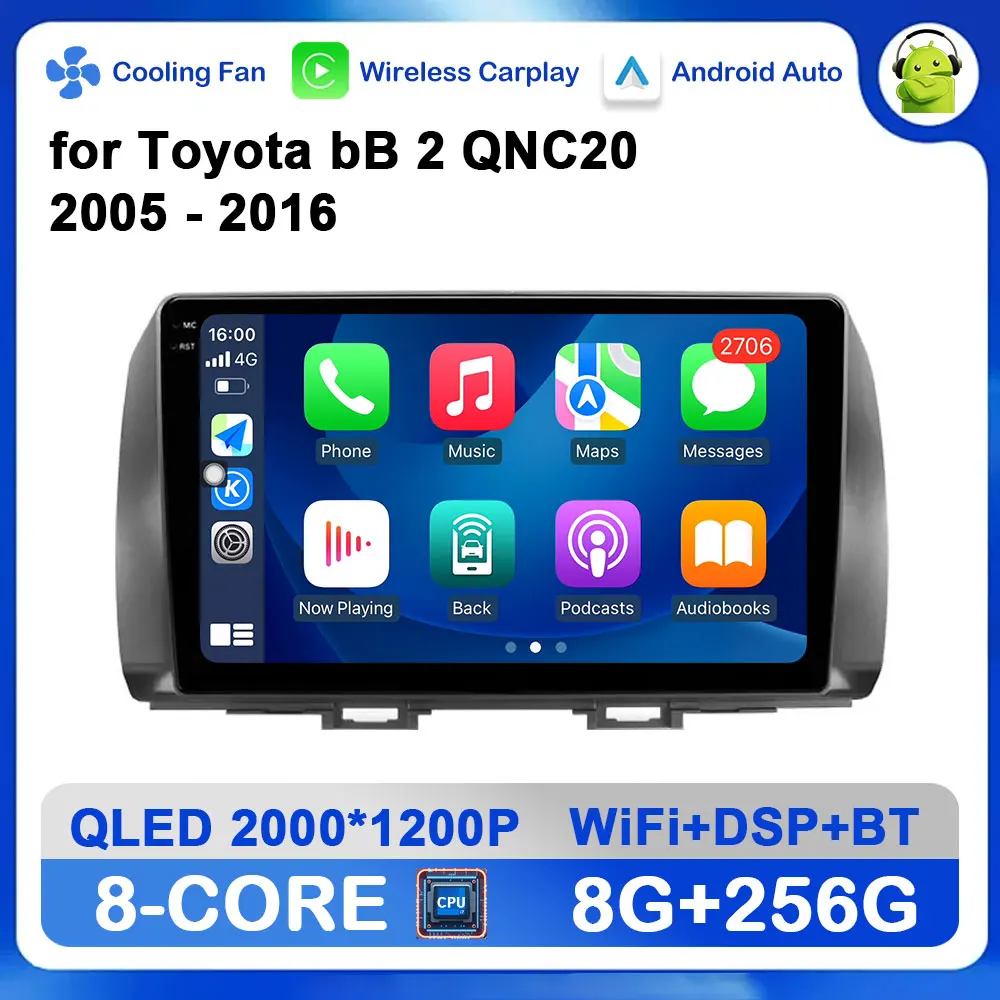 

Android System Navigation GPS for Toyota bB 2 QNC20 2005 - 2016 Car Radio Multimedia Player Bluetooth Touch Screen 4G DSP Stereo