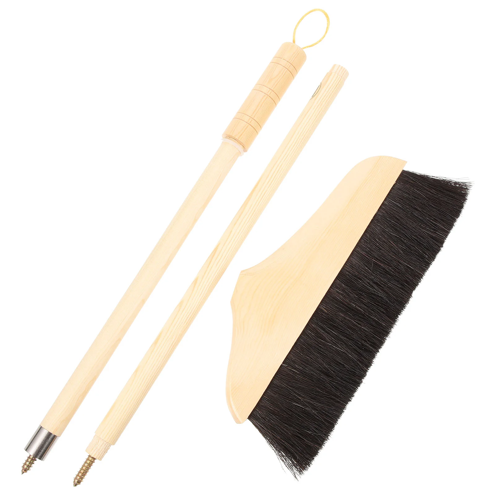 Pine Horsetail Broom Floor Sweeping Tool Hardwood Outdoor Fine Workmanship Wooden House Hair Kitchen Dust Attracting