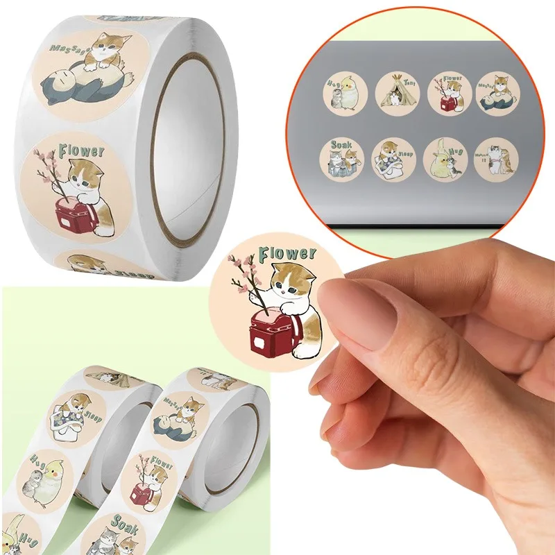 

500 шт. детские наклейки Mofusand, аниме, украшение для студенческого счета, награда для детского сада, милые уплотнительные наклейки