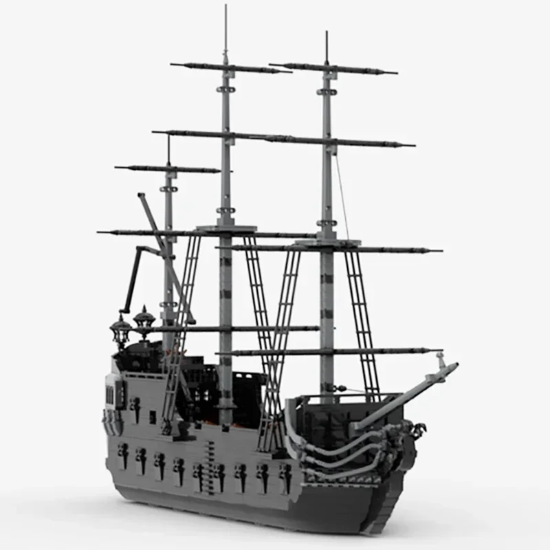 Modèle de bateau Pirate noir classique, briques de construction Moc, technologie de Transport marin, blocs modulaires, cadeau de noël, jouet, ensembles de bricolage, assemblage