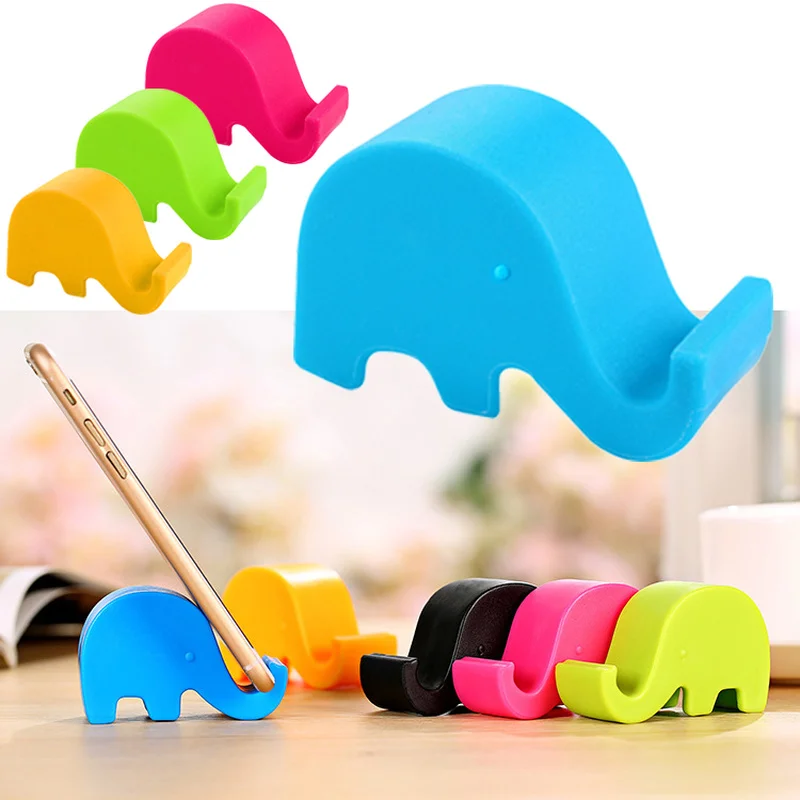 Mini elefante desktop estande bonito dos desenhos animados animal telefone titular simples suporte de mesa do telefone móvel para iphone samsung tablet
