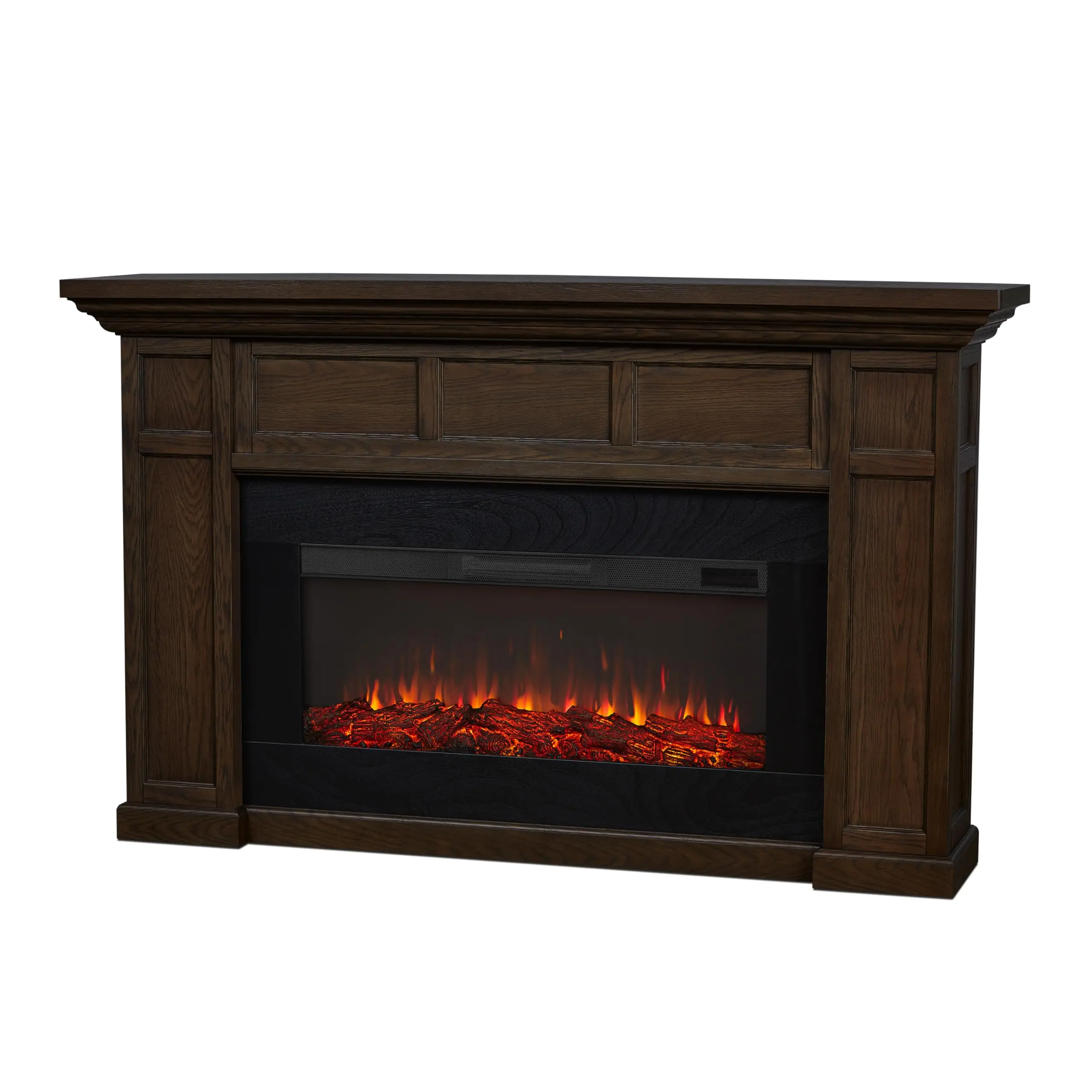 Alcott 75” Electric Fireplace with Mantel for Living Room or Bedroom, Replaceable Fireplace Insert Heater, Realistic
