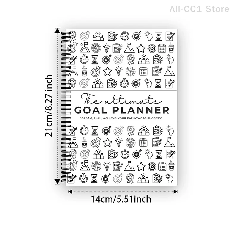 Undated Ultimate Goal Planner Notebook, Daily Weekly Monthly Yearly Quarterly Goal Setting Kit Goal Progress Tracker