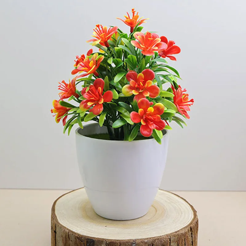 1 قطعة الزهور الاصطناعية خمس أوراق البرقوق الصغيرة أصائص زرع شجرة يمكن وضعها في الداخل وفي الهواء الطلق مناسبة للديكور المنزل #6