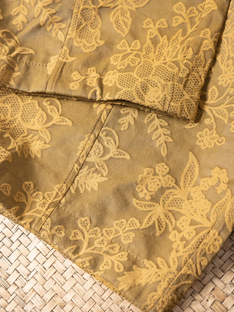 الزيتون الأخضر الأزهار جديد الصينية دعوى الخصر الجاكار 75.4% الحرير التوت الطبيعي المرأة المألوف مرونة الخصر سراويل تقليدية