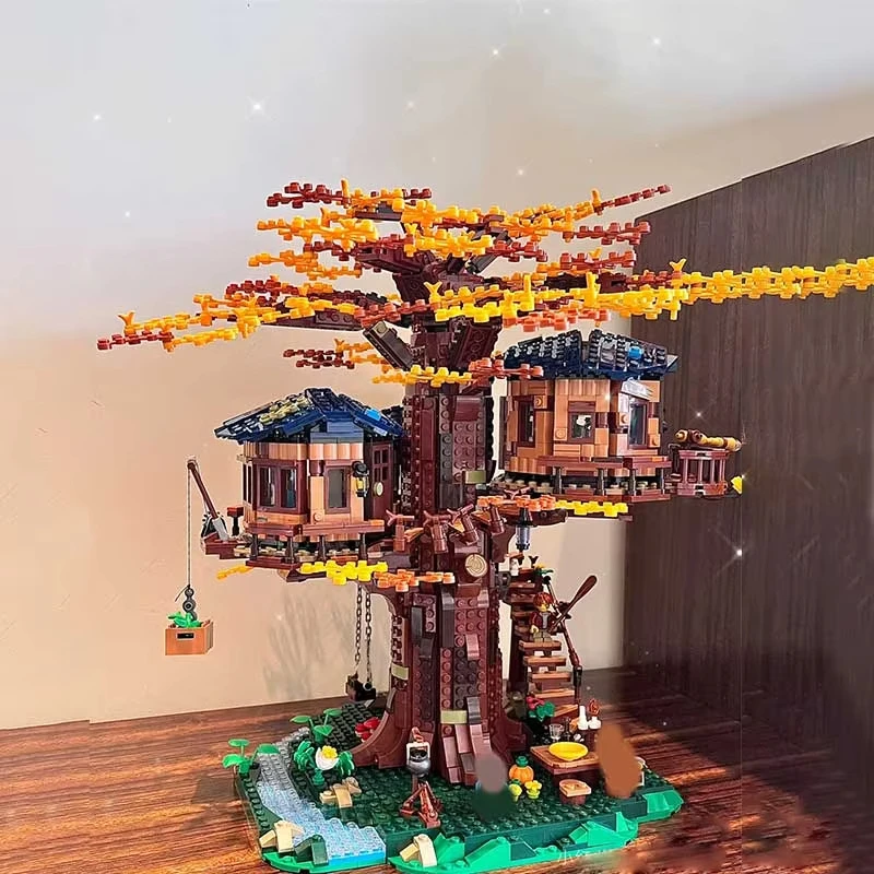 Kalein Tree House 3117PCS leaves in two colors, model building blocks, children's educational toys, Chirstmas gifts