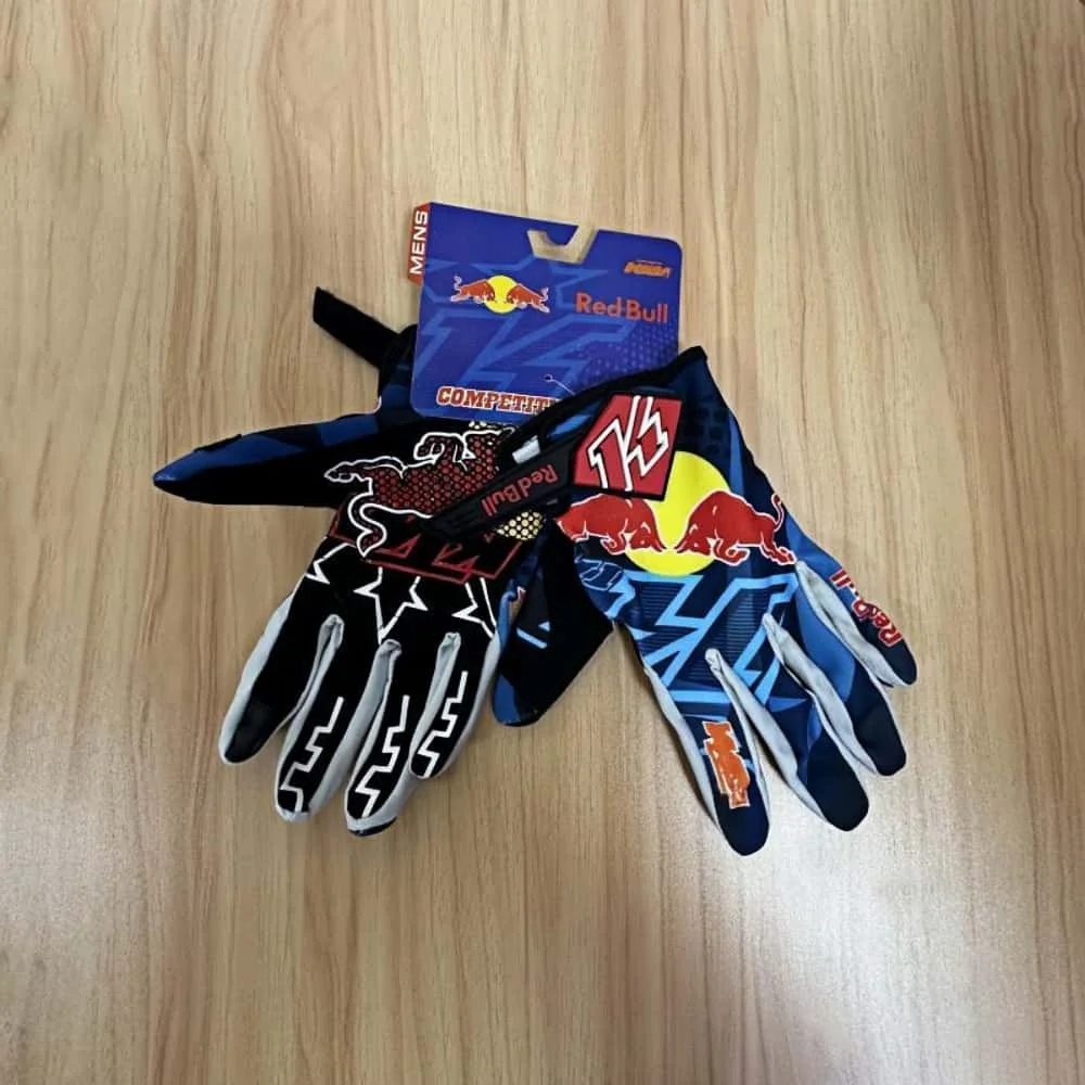 الطبعة الأصلية قفازات ريد بول على الطرق الوعرة الإنحدار الدراجة الجبلية DH MX MTB قفازات الدراجات النارية للرجال والنساء قفازات ريد بول