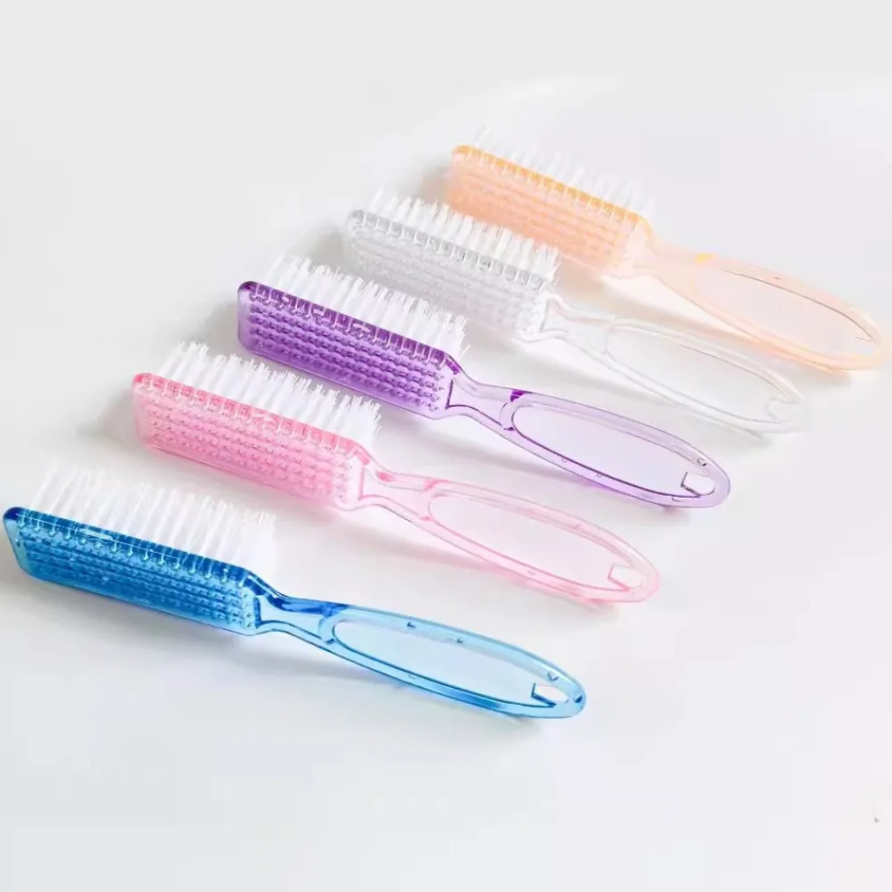 Goat Horn Shaped Nail Dust Brush Colorful Handle Soft Bristle Multifunctional Manicure Cleaning Brush Nail Art Residue Removal