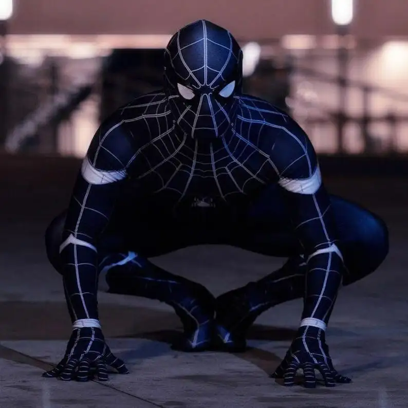 Disfraz negro de Venom Symbiote 2 para adultos y niños, traje de Cosplay de superhéroe de Spiderman, Zentai, mono de fiesta