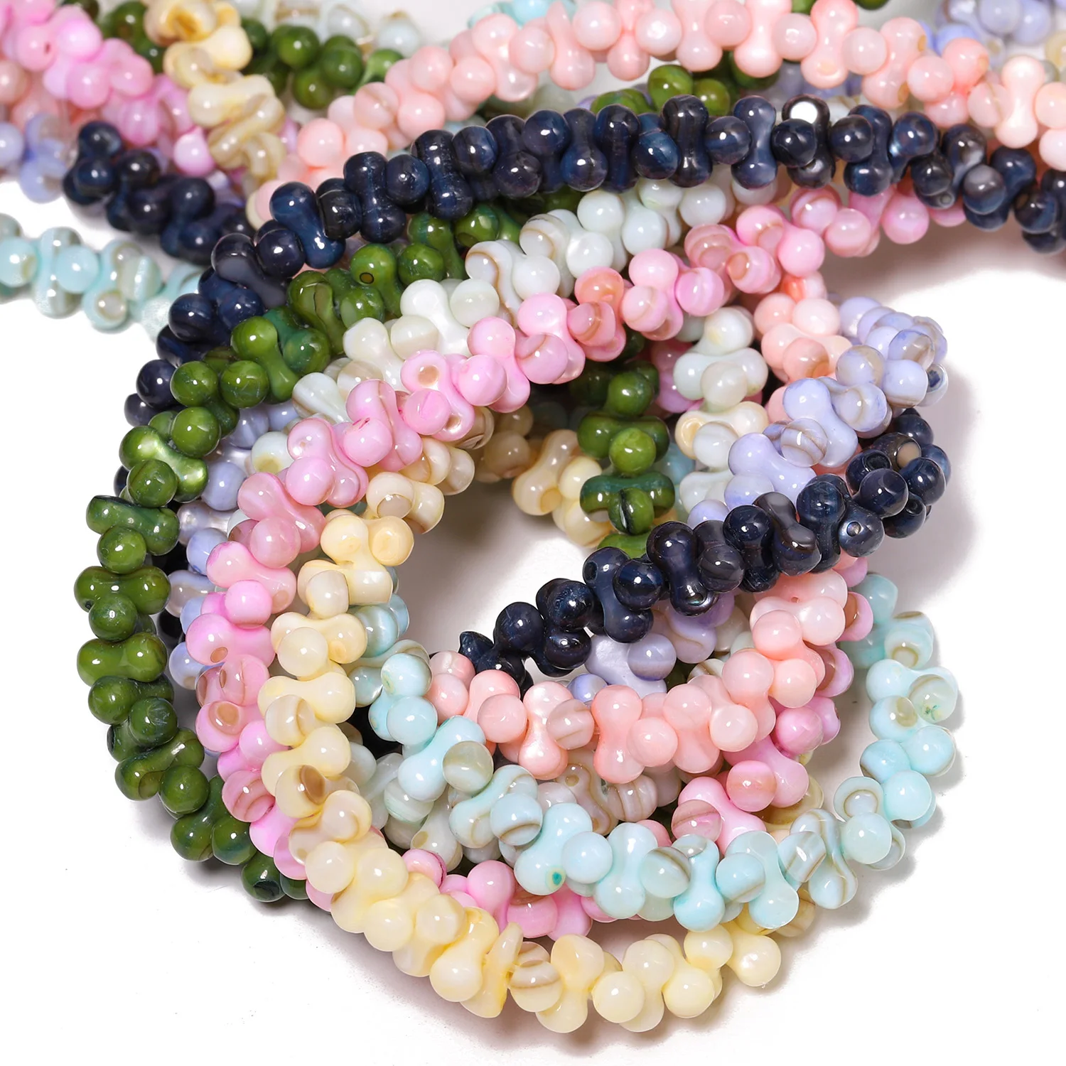

Natural Bone Shape Shell Beads 4x8mm Horizontal Hole Colorful Stone Beads for Jewelry Making Handmade DIY Pendant Necklace