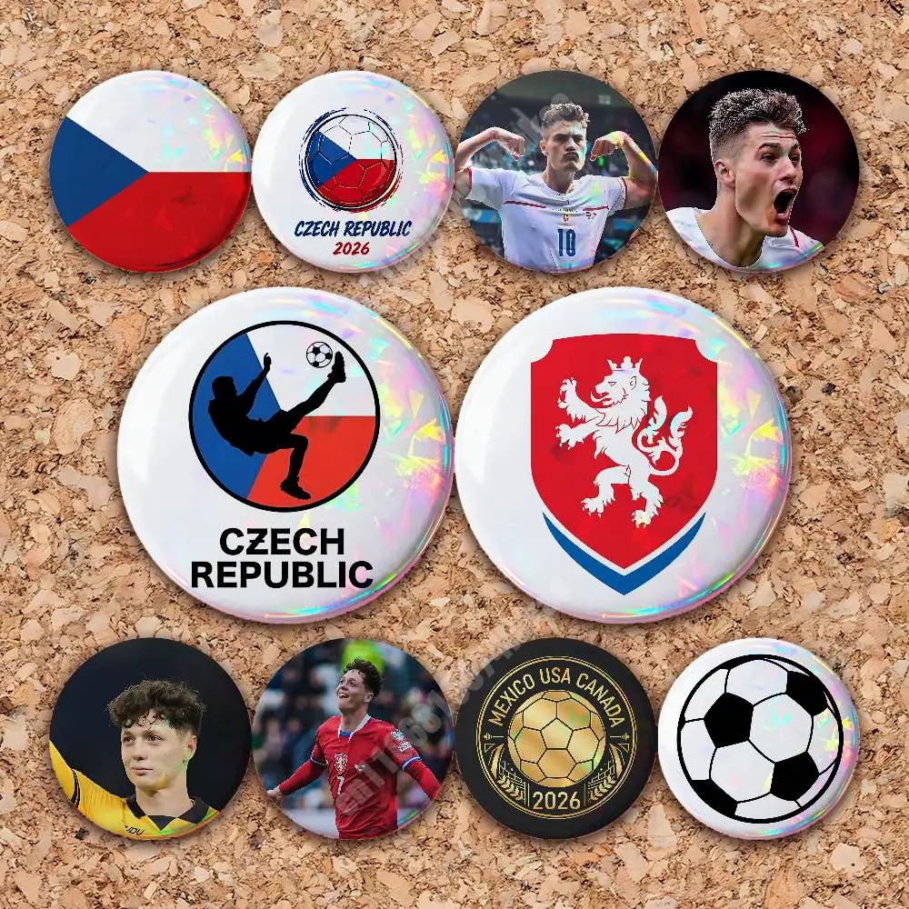 Czech Football 2026 Ceska Soccer Button Badge 2PC Sets for Bags & Clothes & Accessories Metal Pin