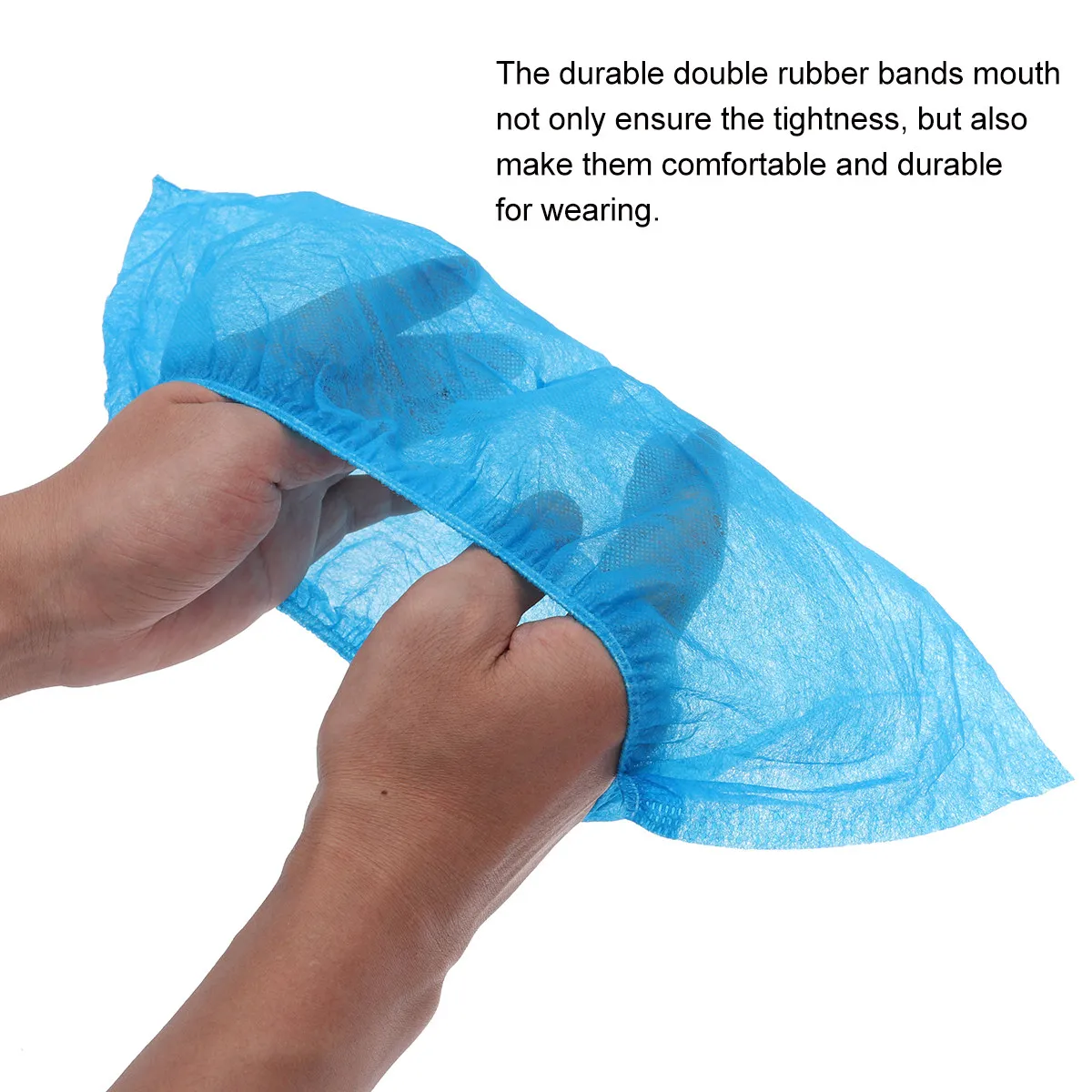 

100Pcs Non-Woven Disposable Shoe Covers Elastic Ankle Breathable Dustproof Anti-Slip Protective Shoes Covers for Clean and Safe