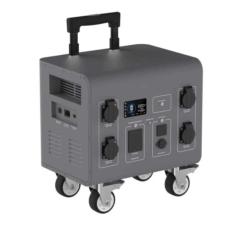 3000W 5000W Trolley Solar Generator, Large Lithium Battery Storage, Off Grid Backup Power Station for Home Camping Use