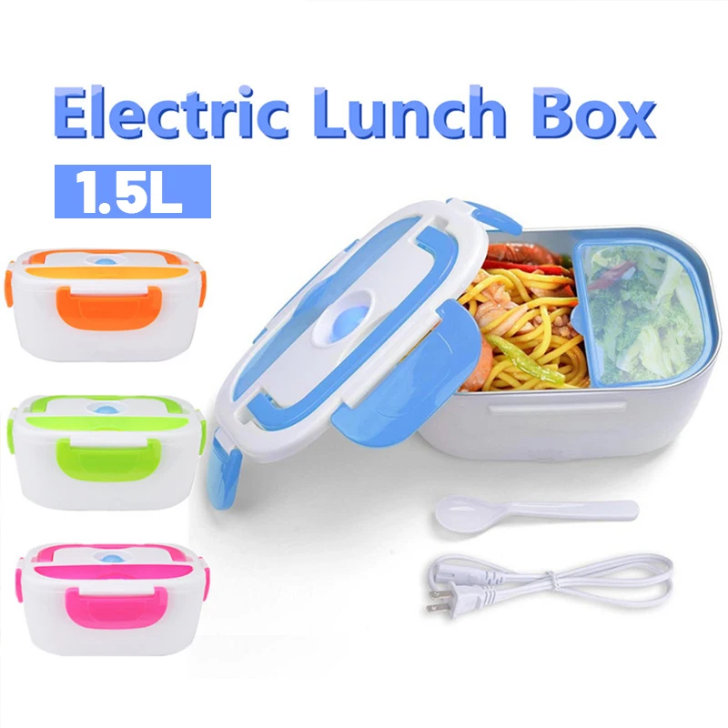 Portable 1.5L Electric Heated Lunch Box 110V Food Warmer Container Bento Boxes For Car School Picnic Food Heating Heater Box