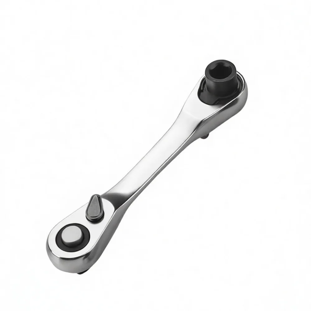 Mini 1 4 Inch Ratchet Wrench Dual Head Screwdriver Bit Socket Spanner Tool Chrome Vanadium Steel Fast Repair Hand Driver
