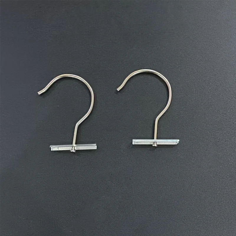 Imagem -05 - Metal Sver Head Hangers Sample Header Paper Card Hooks Slide Insert Material Têxtil Gancho Pendurado em Tecido 100 Pcs