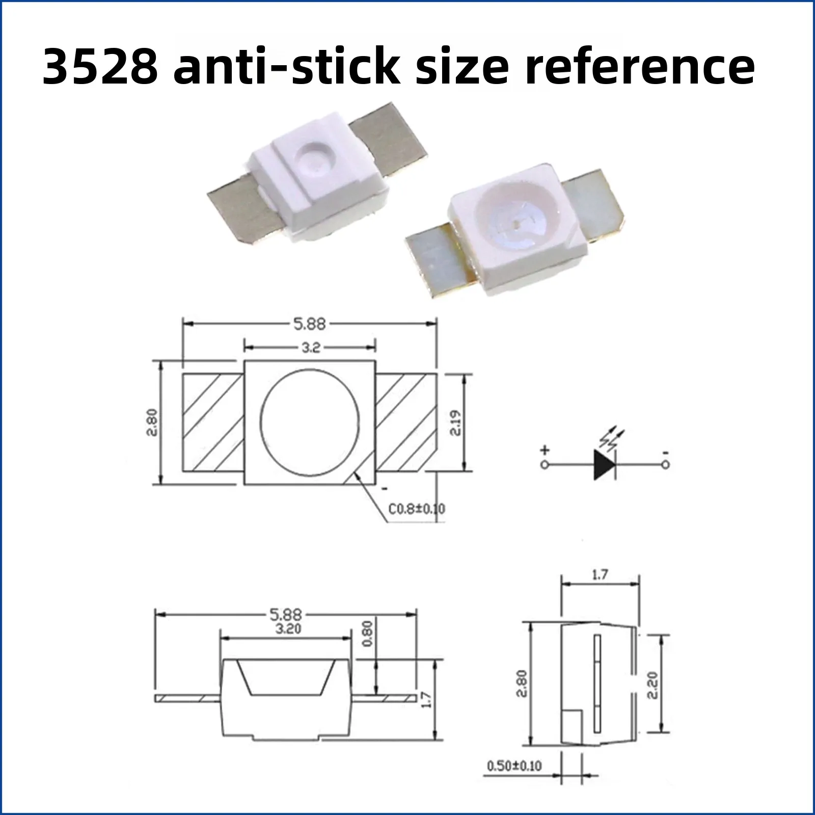 Super Bright 3528 6028 SMD LED Reverse Mount Bottom View Side Firing Chip Lamp Bead Red Blue Yellow Green White Ice Blue Light