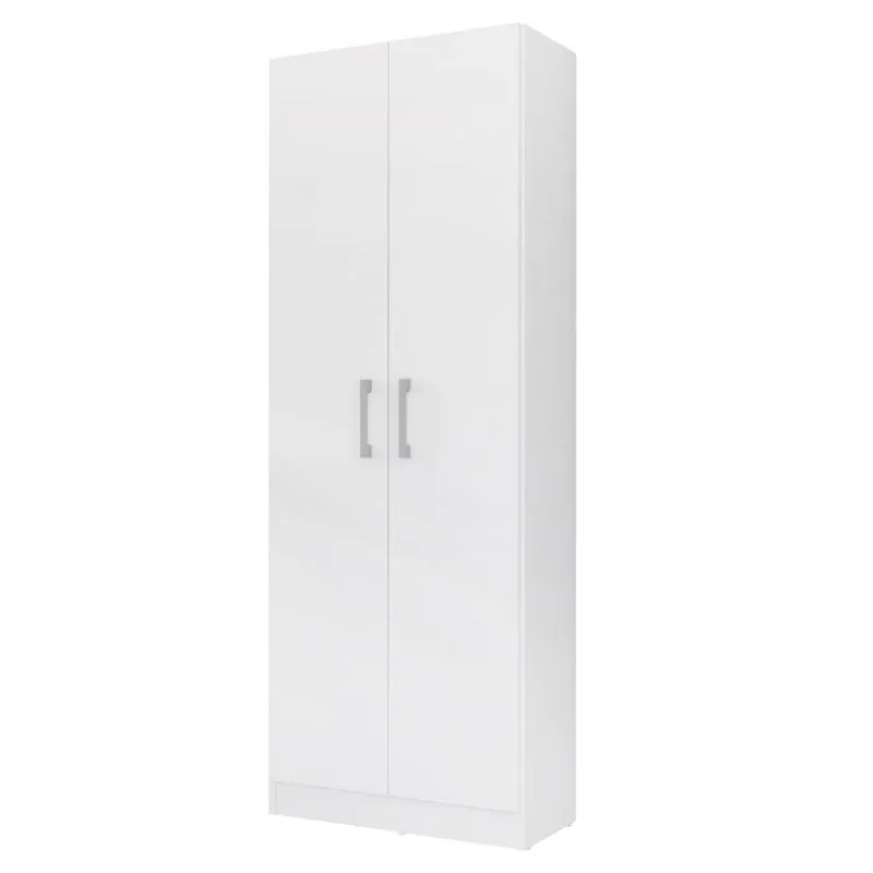 2 doors swing doors White 61x170 Cm high multipurpose auxiliary cabinet