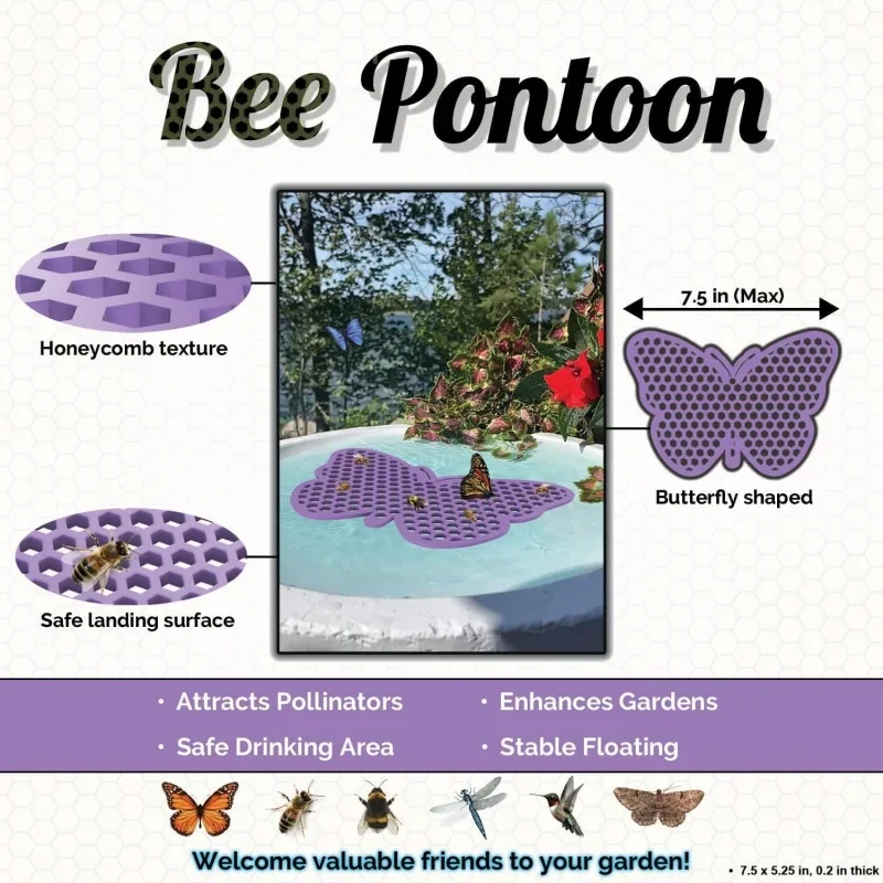 Floating Bee Foam Water Station Pollinators Insect Drinking Tray for Garden Outdoor Beekeeping Butterfly Waterer