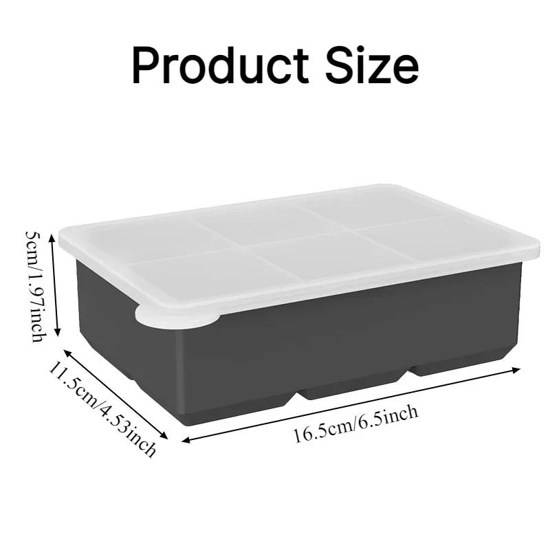 Ice Cube Mold Large Silicone Ice Cube Moulds with Removable Lids Square Tray Mold Pub DIY Juice Beverage Ice Maker Ice Cube Tray