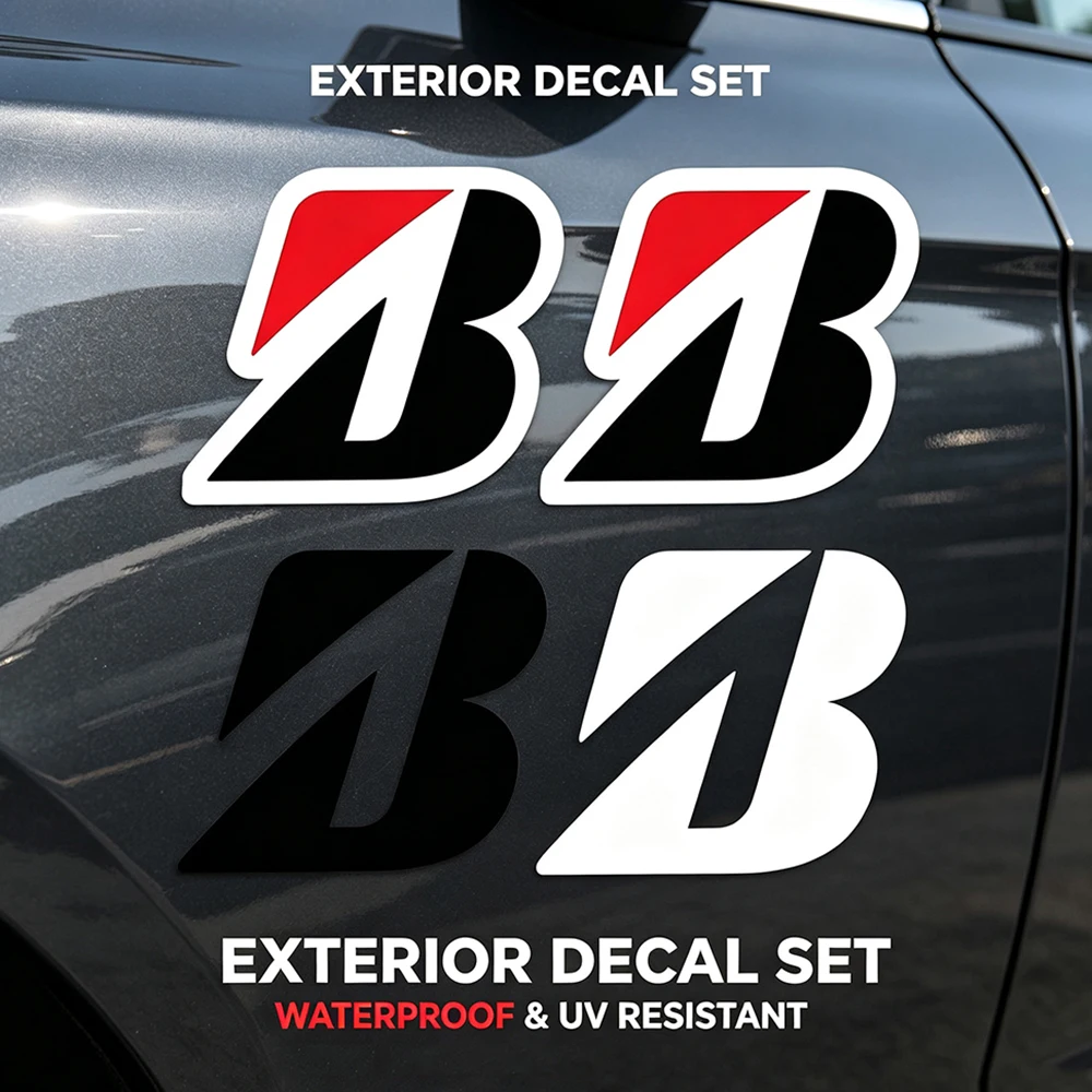 For BRIDGESTONE B Symbol Transfer Decals Waterproof Sticker for Motorcycle Scooter ATV Wheel Sidewall Car DIY Tuning Decor