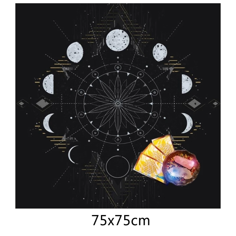 تنبؤات F1FD مفرش طاولة مراحل القمر Astrologys بطاقات التارو مفرش المائدة مذابح القماش تنبؤات لوح ملحقات ألعاب