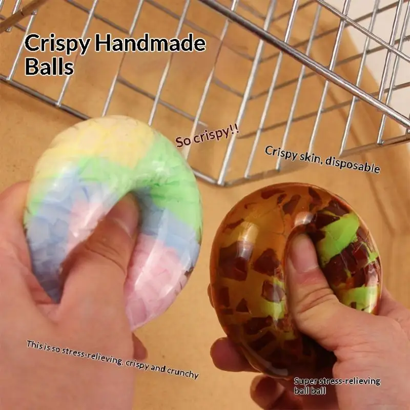 2026 NEW Crunchy Macaron Squeeze Ball with Crack Sound Chocolate Handmade Slow Rising Anti Stress Sensory Fidget Gift for Adults