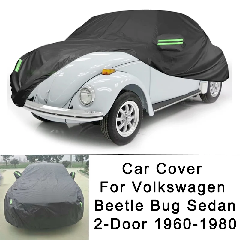 

Outdoor Waterproof Full Car Covers Fit for Volkswagen Beetle Bug Sedan 2-Door 1960-1980 for Sun Rain Snow UV Dust Protection