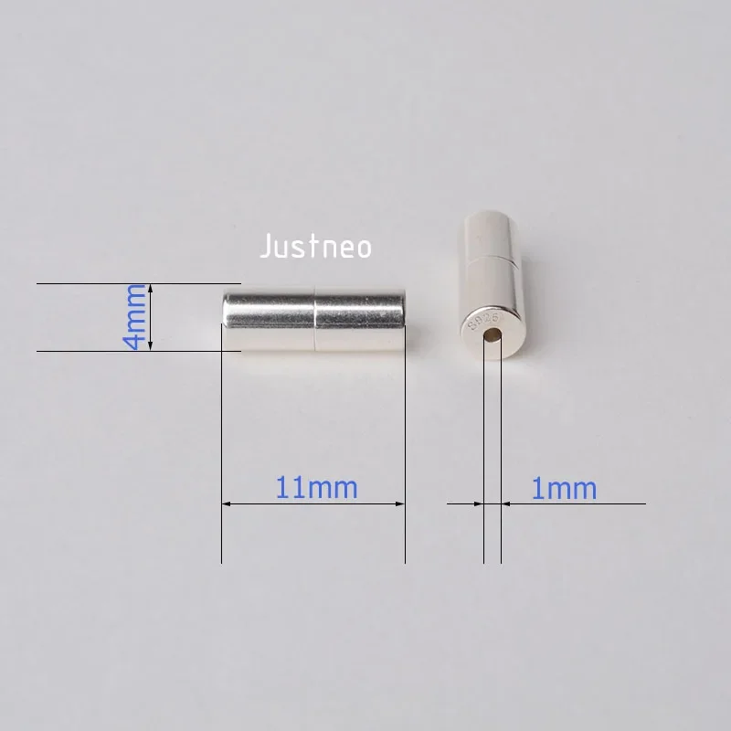 Solid 925 Sterling Silver Thread clasp , for Necklace / Bracelet Jewelry diy Components